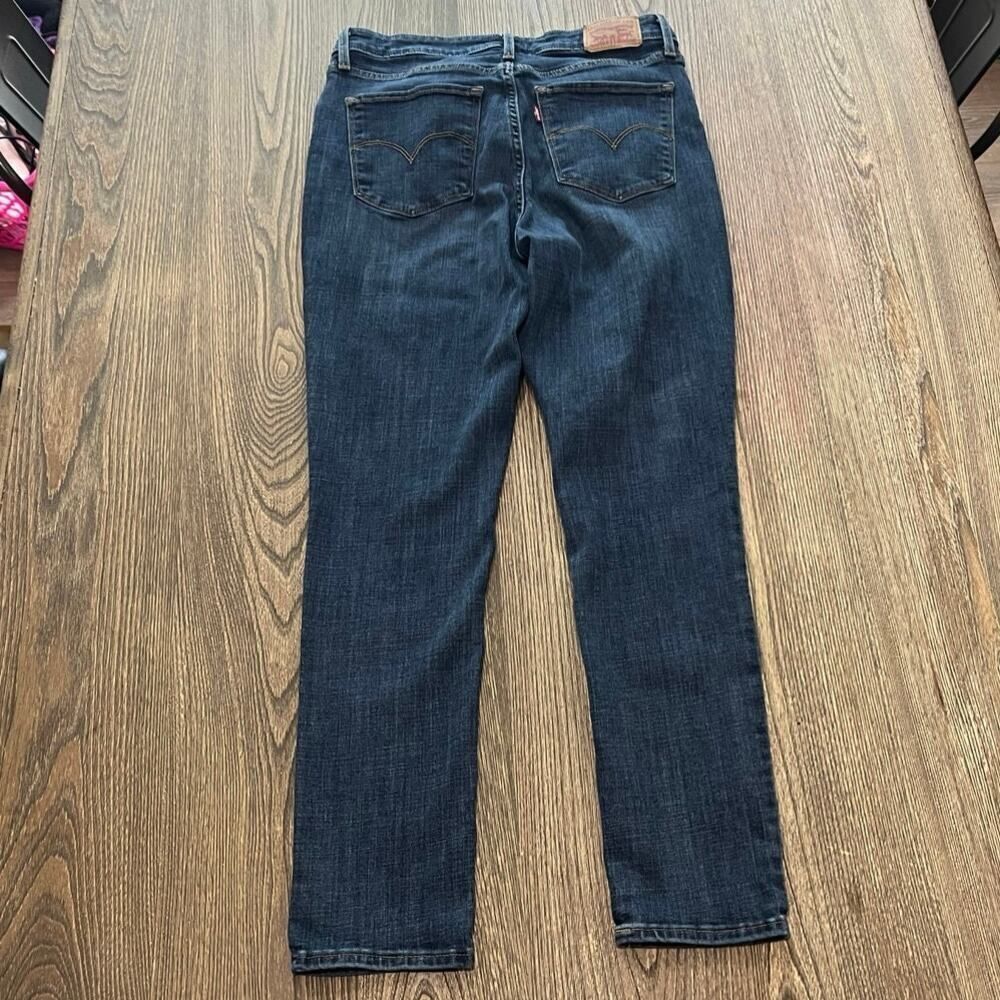 Levi's 721 High-Rise Skinny Jeans Denim Cotton Blend Dark Wash Blue Size 31 - Picture 9 of 12